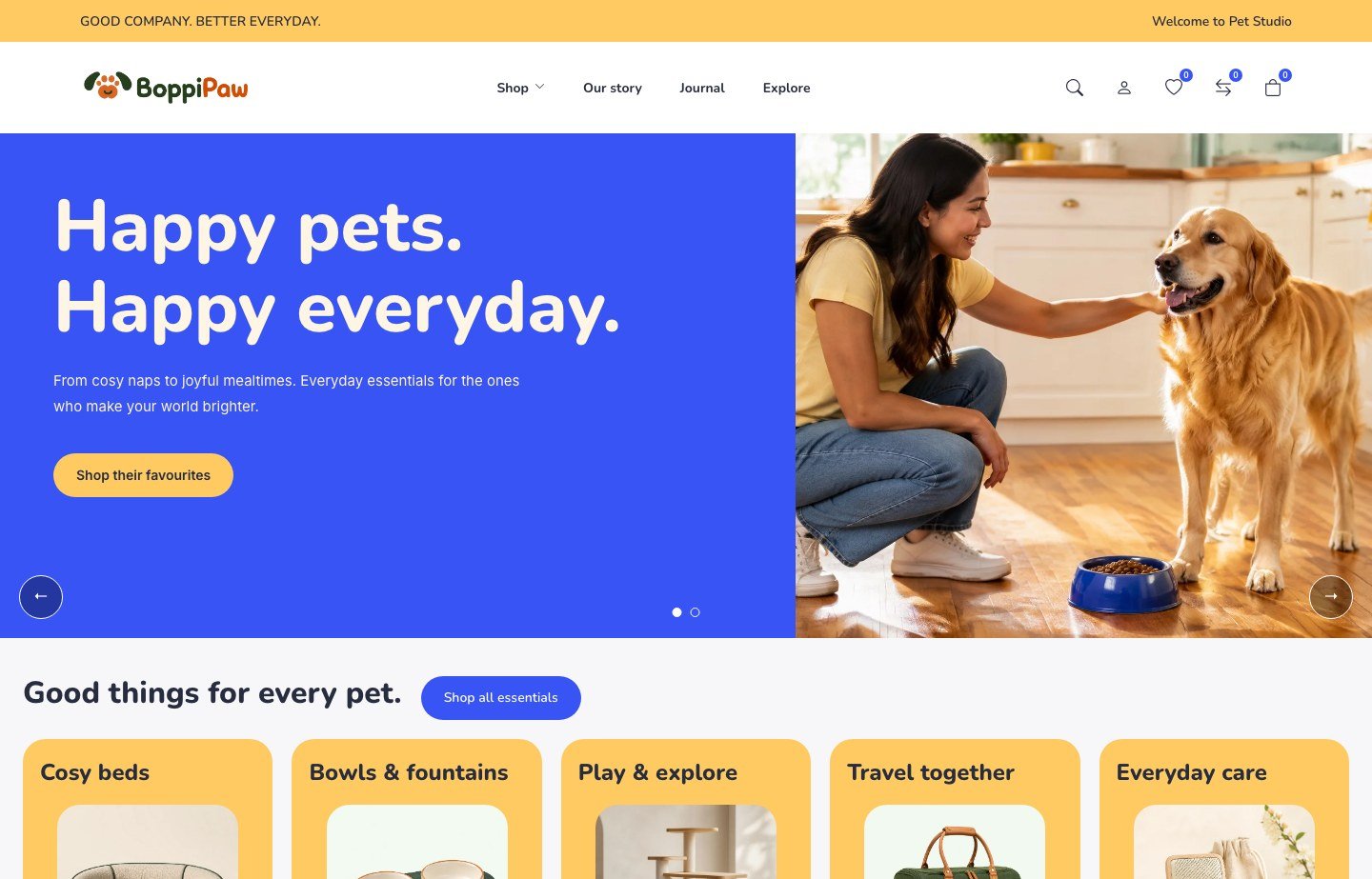 BoppiPaw — Pet Studio demo homepage
